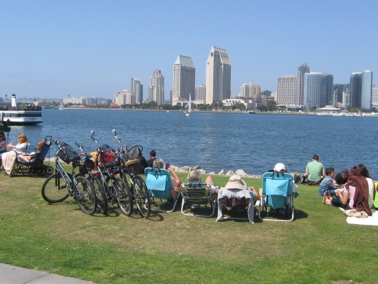 Lounging and enjoying a stunning view of San Diego.