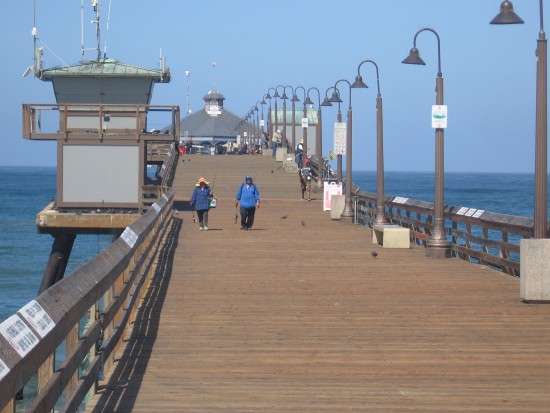 Looking down the length of the Imperial Beach pier.