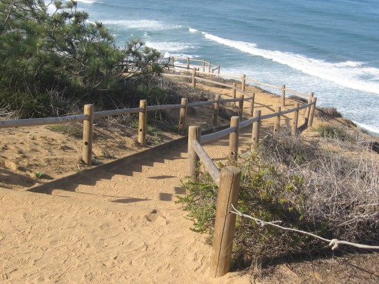 Trail heading down toward another scenic overlook.