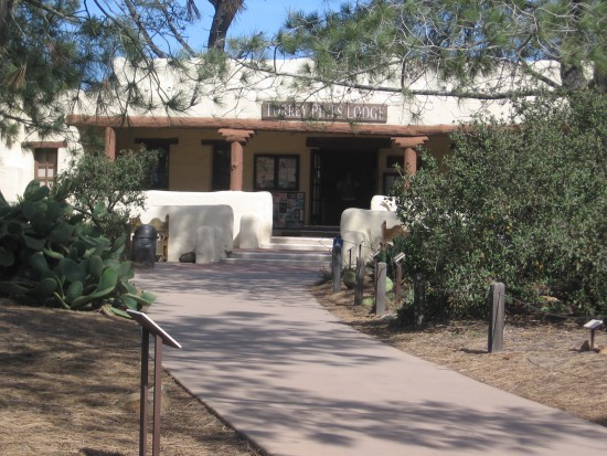 Nearing Torrey Pines State Reserve's historic Lodge.