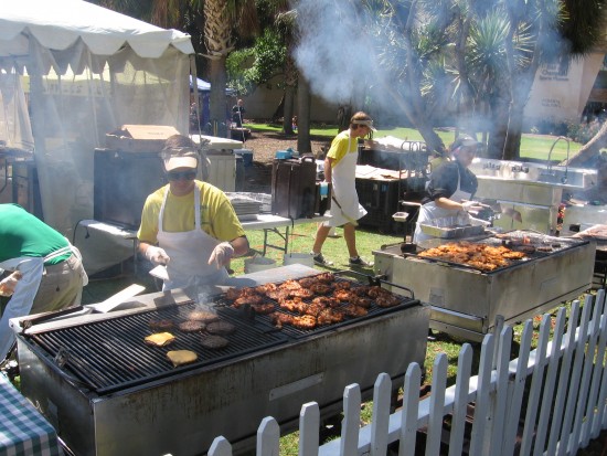 Meat eaters enjoy barbeque for Earth Day.