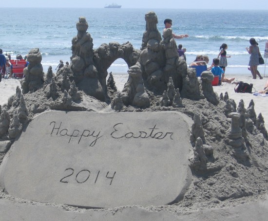 Sandcastle on Coronado Beach wishes a Happy Easter.