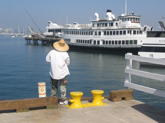 Fishing on the Embarcadero.