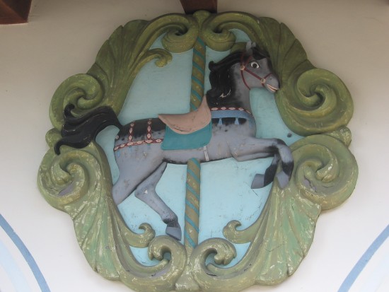 Horse decorates exterior of Seaport Village carousel.