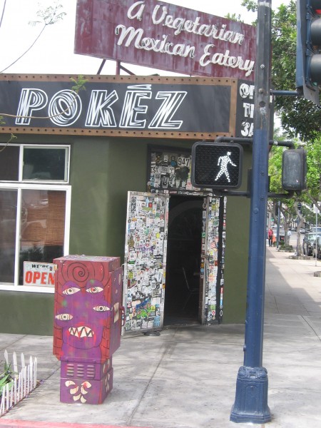 Funny monster faces on utility box by Pokez.