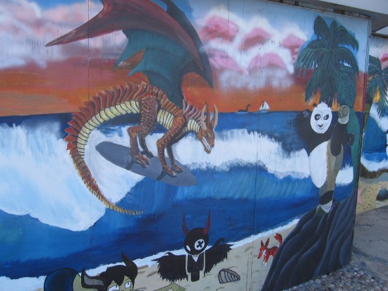 Kung Fu Panda and a surfing dragon!