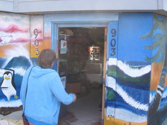 Someone enters Bibbey's gift shop.