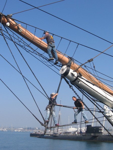 Like highwire artists on the slender ropes.