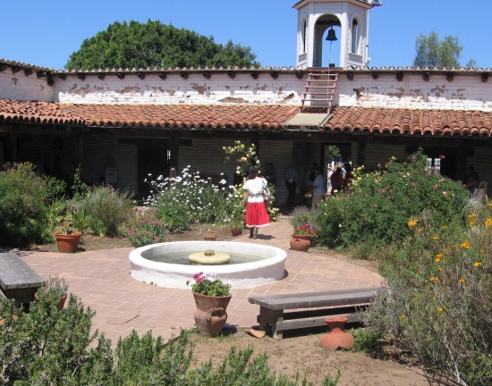 Courtyard fountain of historic Casa de Estudillo.