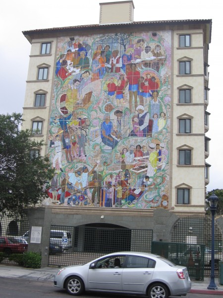 Big mural at St. Vincent de Paul Village.