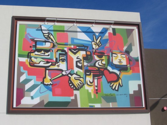 Cool mural in new Barrio Logan development.