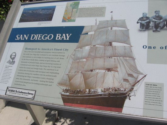 Sign on scenic terrace shows Star of India.