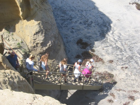 Hikers arrive at the beach!
