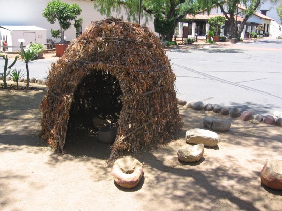 Native American Kumeyaay hut built of willow branches.