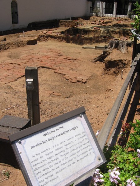 Mission's old foundation investigated by archaeologists.
