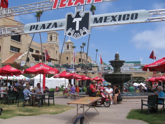 Tecate beer at Plaza de Mexico.