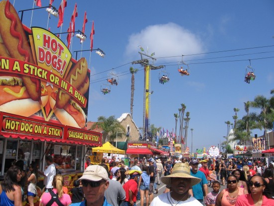 Hot dogs and sausages on sticks!