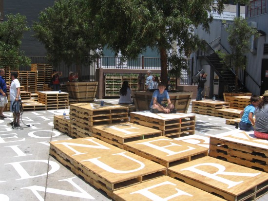 Folks enjoy opening day of the new pocket park.