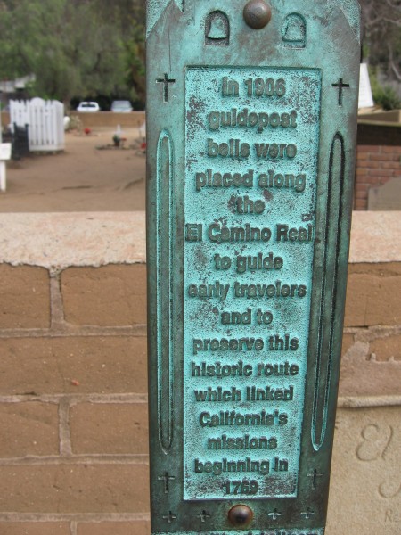 Plaque explains history of the guidepost bells.