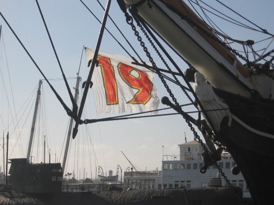 Star of India figurehead faces 19, uniform number of Tony Gwynn.