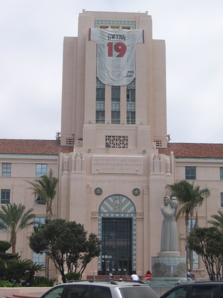 Tony Gwynn jersey on County Administration Building.