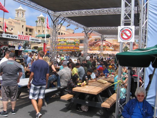Visitors feast at picnic benches during the 2014 Fab Fair.