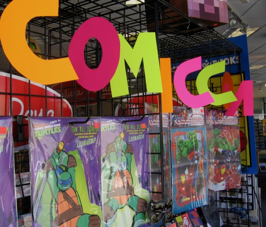 Bookstore in Horton Plaza has cool stickers and posters in their window.