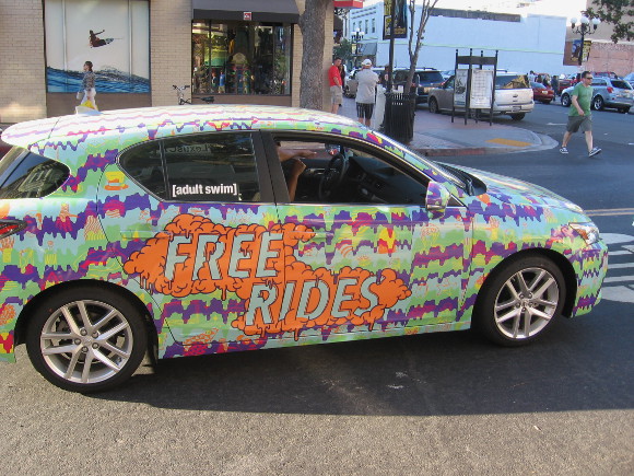 Cool Adult Swim car seems to offer free rides around San Diego.