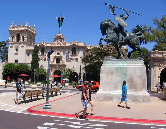 El Cid, with Balboa Park's House of Hospitality in the background.
