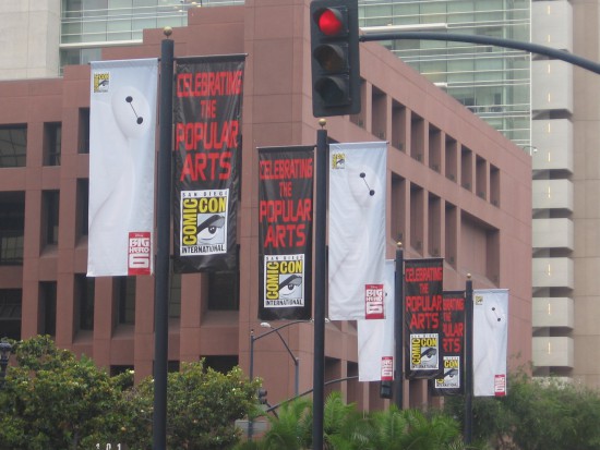 Big Hero 6 banners line Broadway in downtown San Diego.