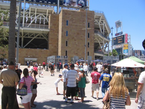 Padres fans converge on Petco Park for another baseball game.