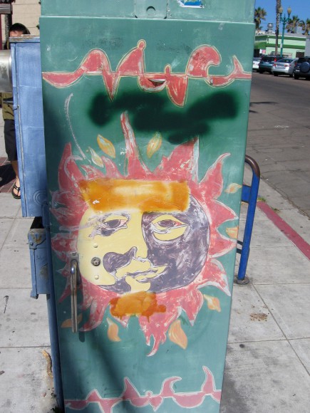 Sunny Pacific Beach has a sunny utility box.
