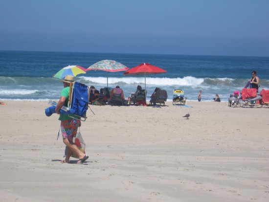 Looking out toward the blue Pacific Ocean.
