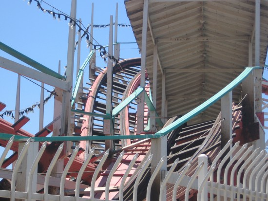 The winding coaster tracks make for interesting photos.