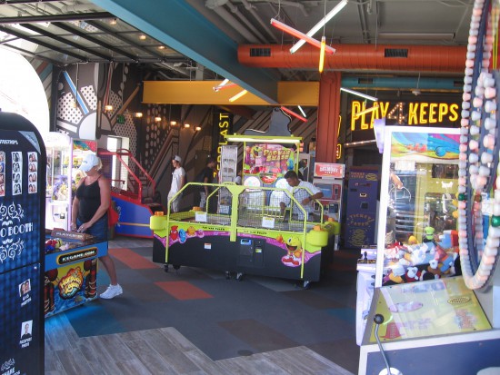 A large indoor arcade features loads of classic games.