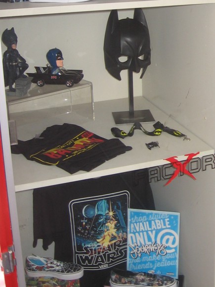 Batman and Star Wars showcased for coming shoppers.