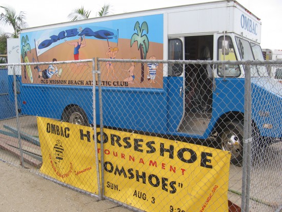 Old Mission Beach Athletic Club truck and banner.