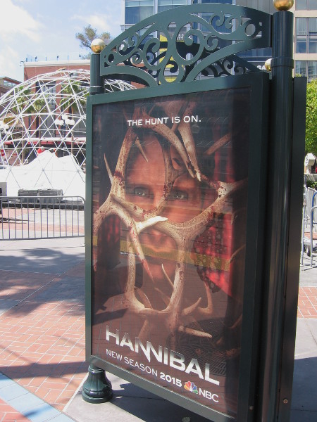 Hannibal poster with Comic-Con construction in background.