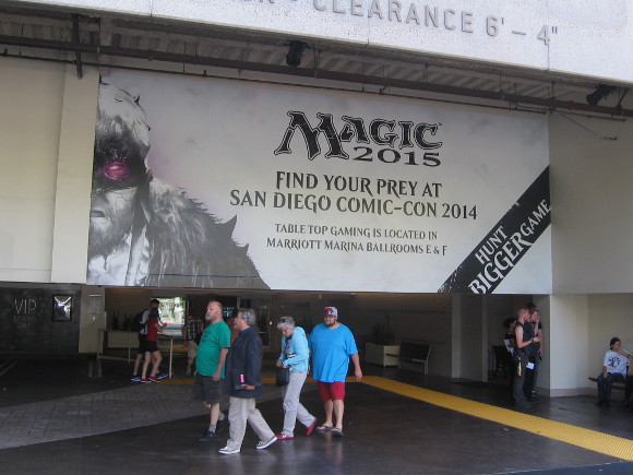 Magic 2015 table top gaming poster on Marriott Hotel parking wall.