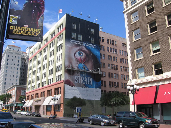 New television show The Strain has mural painted on Gaslamp building.