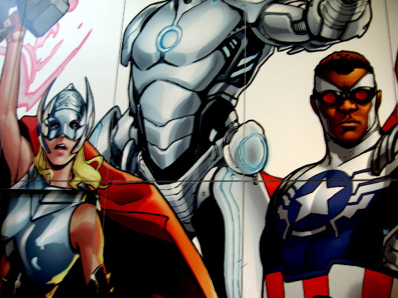 Huge Marvel mural contained the new Thor and Captain America.
