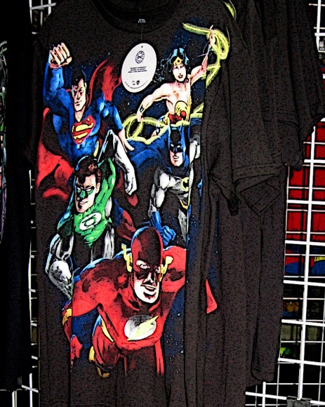 Justice League appears ready to fly off a shirt!