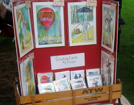 Art along Orange Avenue sidewalk includes images from the Oz books.