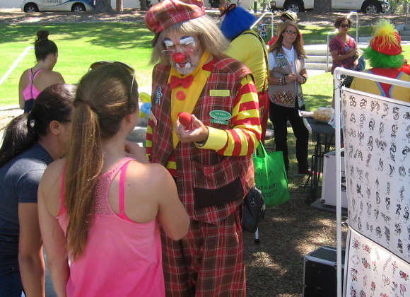 Clowns and face painters were there to entertain kids.