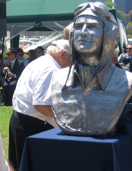 Bust of a brave World War II aviator.