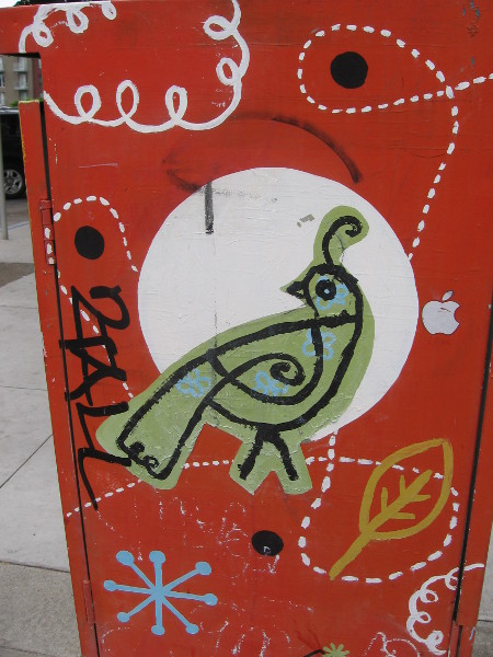 Utility box dedicated to Tweet Street park.