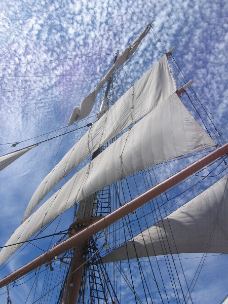 Beautiful sails and clouds.