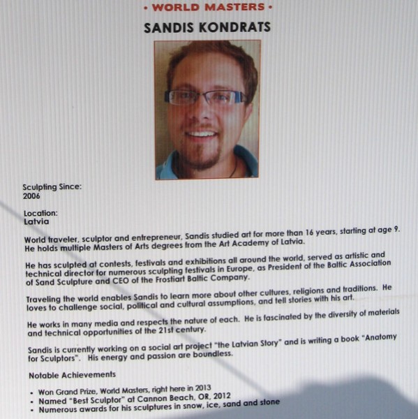 Sandis Kondrats hails from Latvia! He won the Grand Prize at last year's competition!