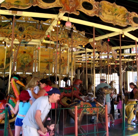 The merry-go-round features 27 horses and 25 menagerie animals.