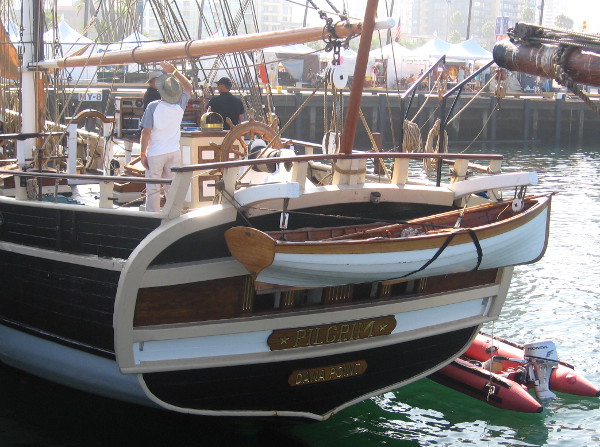 Stern of the brig Pilgrim at the 2014 Festival of Sail.